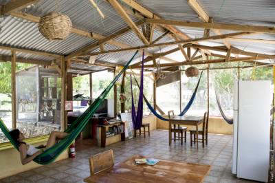 communal room with hammocks Image